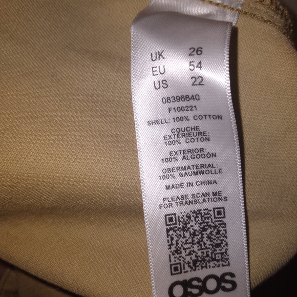 ASOS Plus Khaki Carpenter Pants NWT 22 - Picture 7 of 9